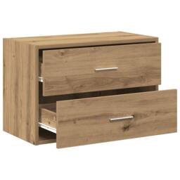 Berkfield Home Cabinet with 2 Drawers Artisan Oak 60x31x40 cm Engineered Wood in Brown - Size: 60 x 31 x 40 cm - thumbnail 5