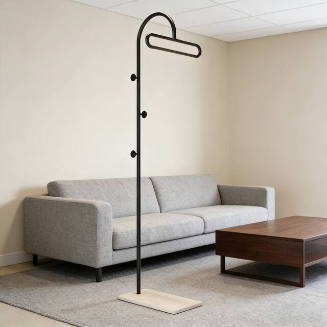Ventryn Contemporary Iron Standing Coat Rack for Bedroom Living Room in Black - image 1