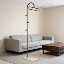 Ventryn Contemporary Iron Standing Coat Rack for Bedroom Living Room in Black