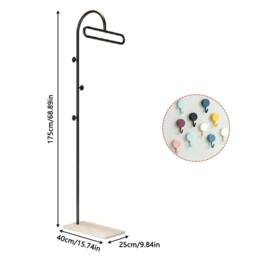 Ventryn Contemporary Iron Standing Coat Rack for Bedroom Living Room in Black - thumbnail 2