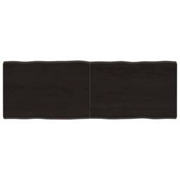 Berkfield Home Table Top Dark Grey 140x50x(2-4) cm Treated Solid Wood Live Edge in Dark Brown - thumbnail 2