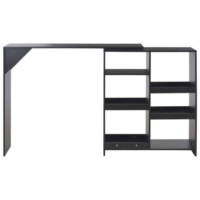 Berkfield Home Comfortable Bar Table with Moveable Shelf Black 138x39x110 cm - Size: 138 x 39 x 110 cm - image 1