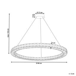 Wyld and Coco Pendant Lamp - Silver Gloss Steel LED Ring with Crystal Glass Accents - thumbnail 3