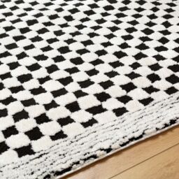 Livabliss Freud-Modern Ivory Black Brown High Pile Checkered Living Dining Rug - Size: 200 cm x 275 cm - thumbnail 3