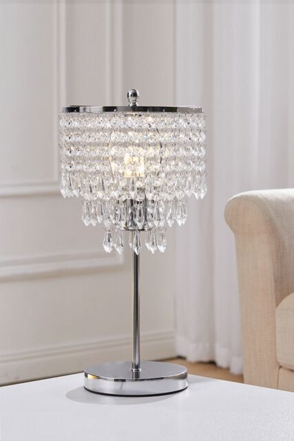 Living and Home Small Crystal Table Lamp with Round Base - image 1