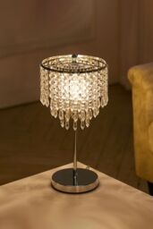 Living and Home Small Crystal Table Lamp with Round Base - thumbnail 2