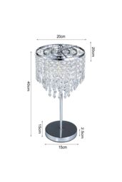 Living and Home Small Crystal Table Lamp with Round Base - thumbnail 5