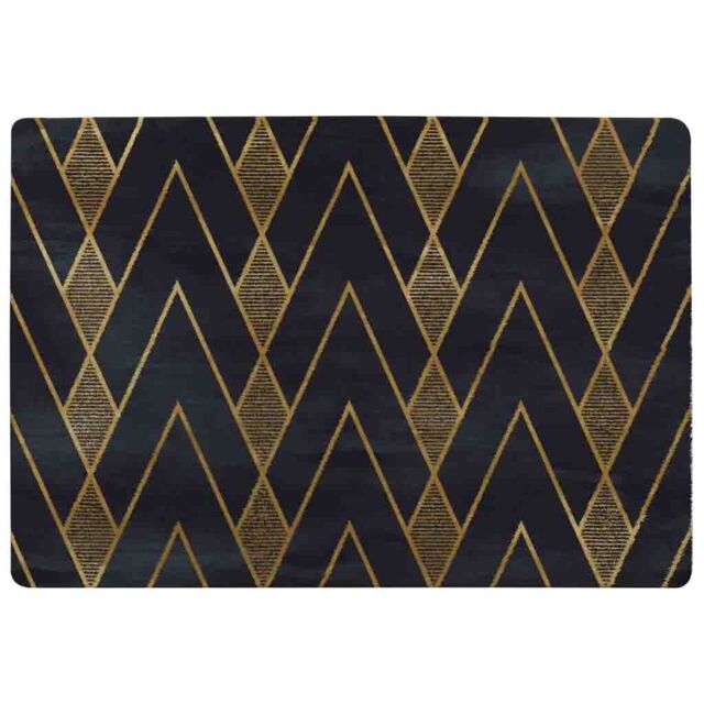 Benjamin Tate Design Gold Geometreic Lines Rug in Natural - Size: Large - image 1