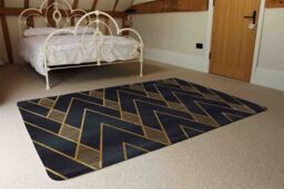 Benjamin Tate Design Gold Geometreic Lines Rug in Natural - Size: Large - thumbnail 3