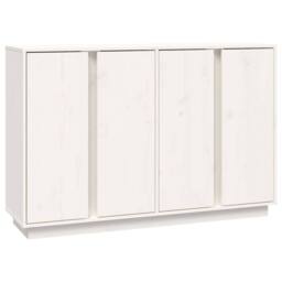 Berkfield Home Sideboard White 120x35x80 cm Solid Wood Pine - Size: 120 x 35 x 80 cm - thumbnail 1