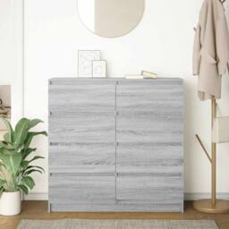 Berkfield Home Sideboard Grey Sonoma 100x35x99 cm Engineered Wood - Size: 100 x 35 x 99 cm - thumbnail 3