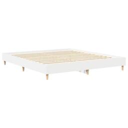 Berkfield Home Durable Bed Frame without Mattress White 160x200cm Engineered Wood - Size: 160x200 cm - thumbnail 4