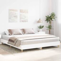 Berkfield Home Durable Bed Frame without Mattress White 160x200cm Engineered Wood - Size: 160x200 cm - thumbnail 1