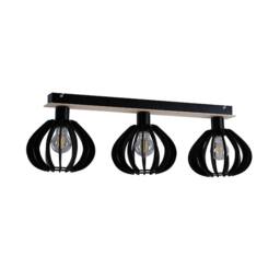 Netlighting Nicoleta Ceiling Spotlight Bar Black & Natural 62cm 3x E27