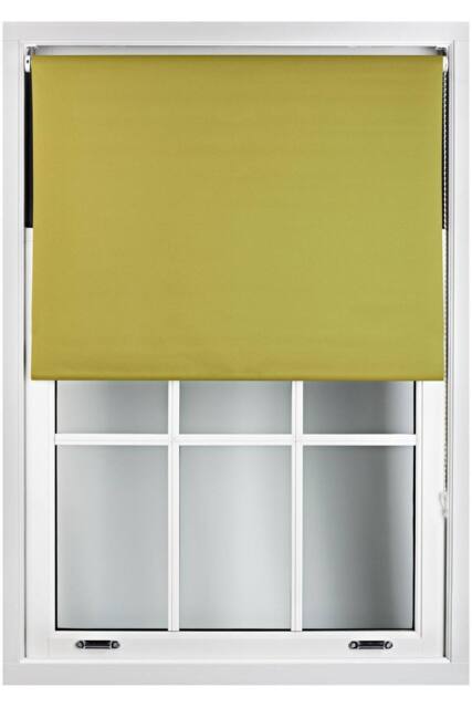 Furnished Green Blackout Roller Blinds - Trimmable Window Shade for Home & Office - Size: 75 cm width x 165 cm drop - image 1