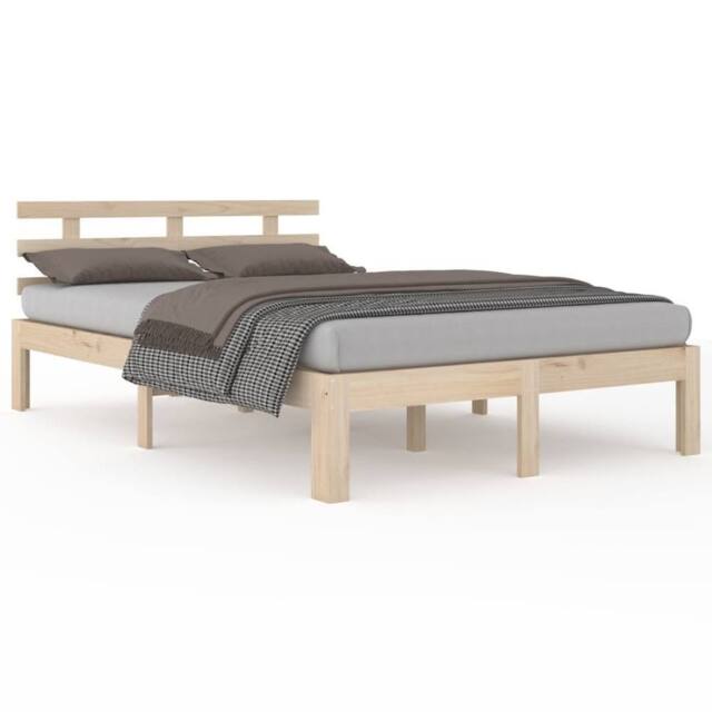 Berkfield Home Bed Frame Solid Wood 180x200 cm Super King Size in Light Tan - image 1