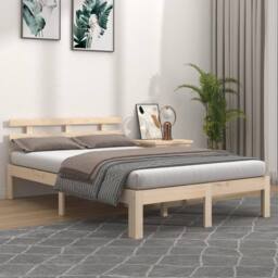 Berkfield Home Bed Frame Solid Wood 180x200 cm Super King Size in Light Tan - thumbnail 2
