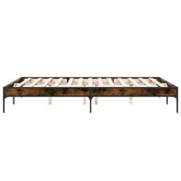 Berkfield Home Bed Frame without Mattress Smoked Oak 150x200 cm King Size in Brown - thumbnail 5
