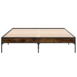 Berkfield Home Bed Frame without Mattress Smoked Oak 150x200 cm King Size in Brown - thumbnail 4