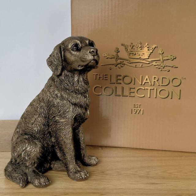 Animal Crackers Retriever Dog Figurine, Leonardo Reflections Bronzed, Gift Boxed in Bronze - image 1