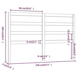 Berkfield Home Beautiful Bed Headboard Black 146x4x100 cm Solid Wood Pine - Size: 146 x 4 x 100 cm - thumbnail 6