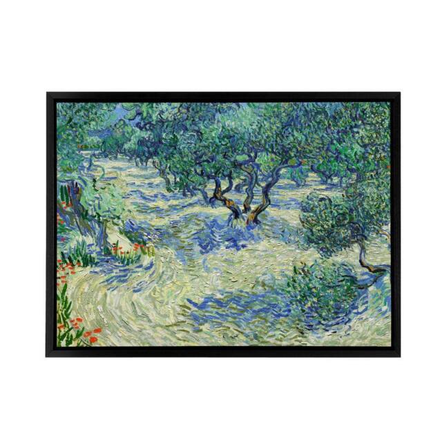 "Artery8 Vincent Van Gogh Olive Orchard Framed Canvas Wall Art Print in Blue - Size: W24"" x H32""" - image 1