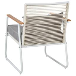 Wyld and Coco White Steel 4-Seater Garden Lounge Set with Grey Cushions and Table - thumbnail 6