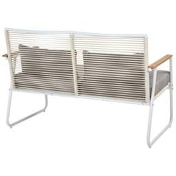 Wyld and Coco White Steel 4-Seater Garden Lounge Set with Grey Cushions and Table - thumbnail 9