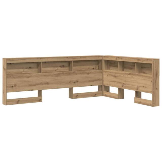 Berkfield Home Storage Headboard with Shelf Artisan oak 140 cm Engineered wood in Brown - image 1