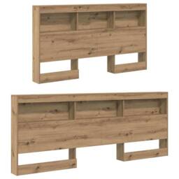 Berkfield Home Storage Headboard with Shelf Artisan oak 140 cm Engineered wood in Brown - thumbnail 5