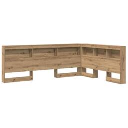 Berkfield Home Storage Headboard with Shelf Artisan oak 140 cm Engineered wood in Brown - thumbnail 1