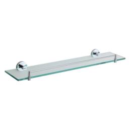 Showerdrape Modernity 500mm Chrome Stainless Steel Wall Mounted Frosted Glass Vanity Shelf in Silver - thumbnail 3