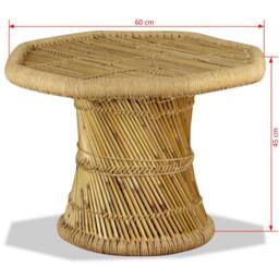 Berkfield Home Coffee Table Bamboo Octagon 60x60x45 cm in Brown - Size: 60 x 60 x 45 cm - thumbnail 9