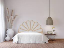 Vente-unique Headboard 160 Cm - Rattan - Natural - FLOSIA in Light Oak - Size: Double - thumbnail 8