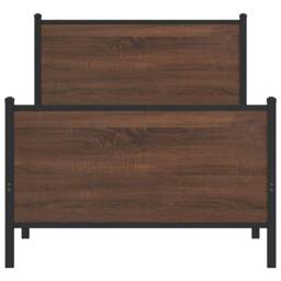 Berkfield Home Metal Bed Frame without Mattress Brown Oak 80x200 cm - thumbnail 5