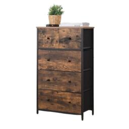 Pirlo Plush Industrial Rustic Brown Chest With 5 Fabric Drawers - thumbnail 7