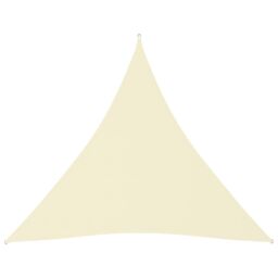 Berkfield Home Sunshade Sail Oxford Fabric Triangular 4x4x4 m Cream in Beige - thumbnail 1