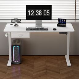 MCC Direct Electric Desk Standing or Sitting Height Adjustable Computer Desk 140cm in White - thumbnail 4