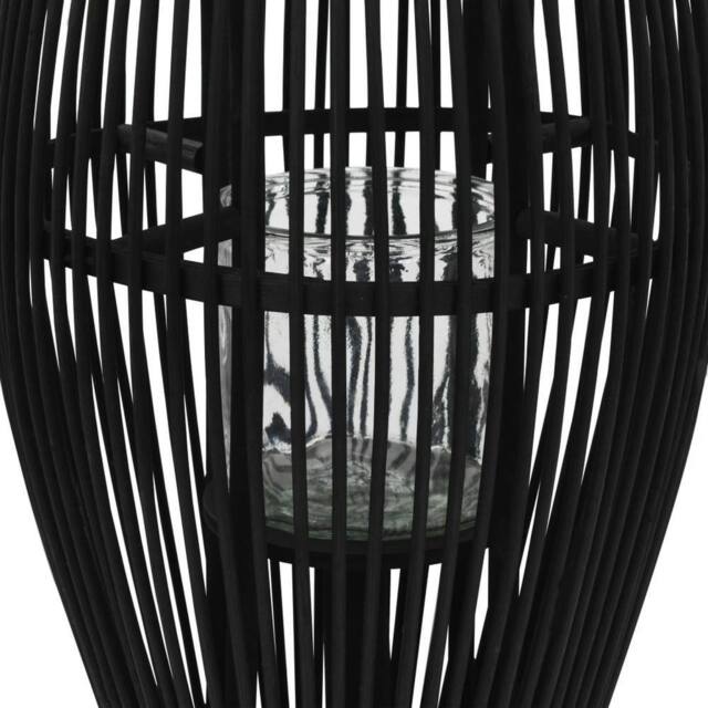 Berkfield Home Hanging Candle Lantern Holder Bamboo Black 95 cm - image 1