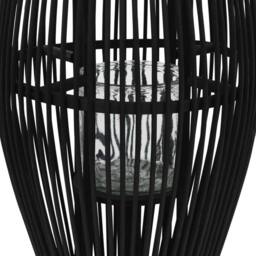 Berkfield Home Hanging Candle Lantern Holder Bamboo Black 95 cm - thumbnail 1