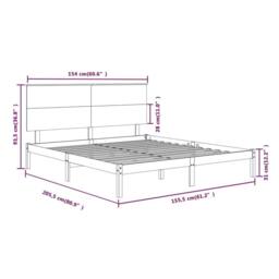 Berkfield Home Bed Frame Solid Wood 150x200 cm King Size in Natural - thumbnail 6