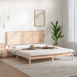 Berkfield Home Bed Frame Solid Wood 150x200 cm King Size in Natural - thumbnail 2