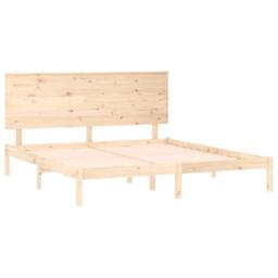 Berkfield Home Bed Frame Solid Wood 150x200 cm King Size in Natural - thumbnail 4
