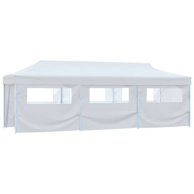 Berkfield Home Folding Pop-up Party Tent with 8 Sidewalls 3x9 m White - image 1