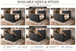 Stratus Interiors Modern Lined TV Lift Bed with Ottoman Storage System in Grey - Size: Super King - thumbnail 4