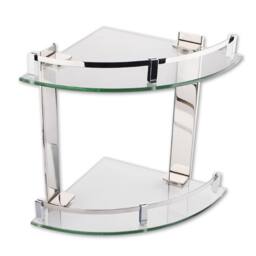 ExtraStar Modern Tempered Glass Corner Shelf in Silver - thumbnail 6