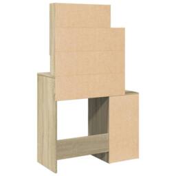 Berkfield Home Beautiful Dressing Table with Cabinet Sonoma Oak 80x35x132 cm in Light Brown - Size: 80 x 35 x 132 cm - thumbnail 7