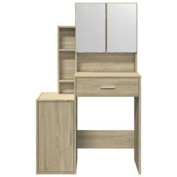 Berkfield Home Beautiful Dressing Table with Cabinet Sonoma Oak 80x35x132 cm in Light Brown - Size: 80 x 35 x 132 cm - thumbnail 5