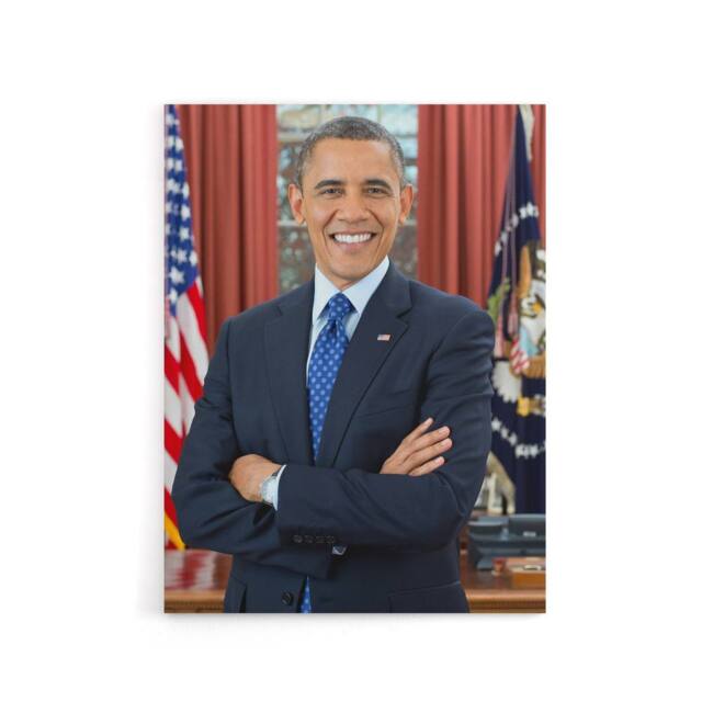 "Artery8 Souza US President Barack Obama Canvas Wall Art Print - Size: W18"" x H24""" - image 1