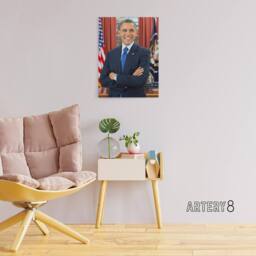 "Artery8 Souza US President Barack Obama Canvas Wall Art Print - Size: W18"" x H24""" - thumbnail 3